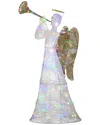 National Tree Company 60in Trumpeting Angel With Multicolor Led Lights In White