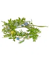 National Tree Company 6in Spring Flowers And Eggs Candle Ring In Green