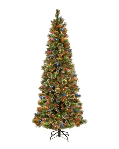 National Tree Company 7' Glistening Pine Pencil Slim Hinged Tree
