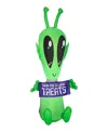 NATIONAL TREE COMPANY 7' INFLATABLE DECORATION, MULTI, ALIEN WITH SIGN, LED LIGHTS, PLUG IN, HALLOWEEN COLLECTION