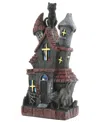 National Tree Company 7" Pre-lit Haunted House Decoration, Led Lights, Halloween Collection In Black