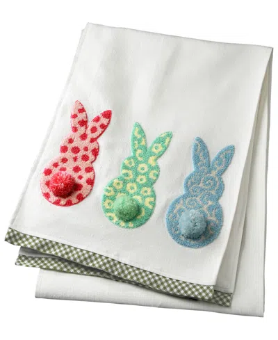 National Tree Company 72" Easter Bunny Table Runner In White