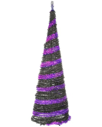 National Tree Company 7.5 Ft. Halloween Purple And Black Pop-up Tree