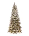 National Tree Company 7.5' Snowy Westwood Slim Pine Tree With Clear Lights