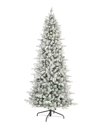 National Tree Company 7.5ft Feel-real® Snowy Comet Slim Blue Hinged Tree In Green