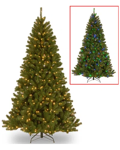 National Tree Company 7.5ft North Valley Spruce Hinged Tree With 550 Dual Color Lights In Green