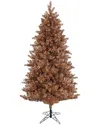 National Tree Company 7.5ft Pre-lit Christmas Rose Metallic Tree In Rose Gold