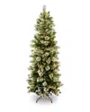 National Tree Company 7.5ft Wintry Pine Slim Hinged Tree With 400 Clear Lights