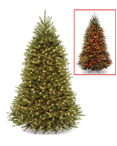 National Tree Company 7ft Dunhill Fir Hinged Tree With Dual Color Led Lights In Green