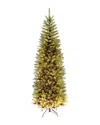 National Tree Company 7ft Kingswood Fir Pencil Hinged Tree With 300 Clear Lights