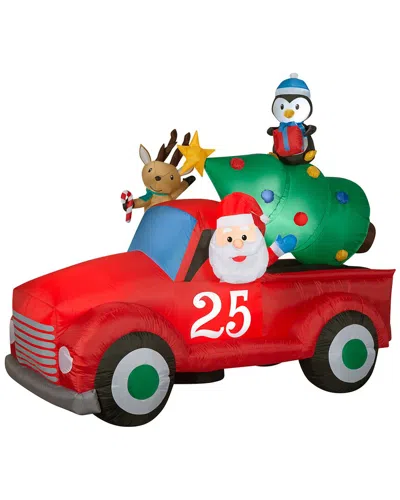 National Tree Company 8ft Inflatable Santain Vintage Pickup Truck In Red