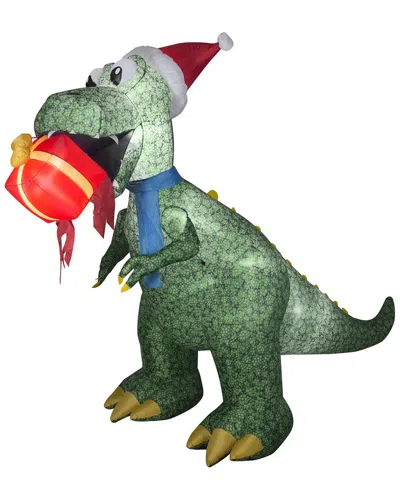National Tree Company 9.5ft Inflatable Tyrannosaurus Rex With Gift In Green