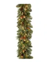 National Tree Company 9ft Carolina Pine Garland With 100 Battery Operated Led Lights