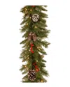National Tree Company 9ft Frosted Berry Garland With 100 Clear Lights