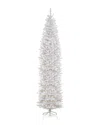 National Tree Company 9ft Kingswood White Fir Pencil Tree With Clear Lights In White