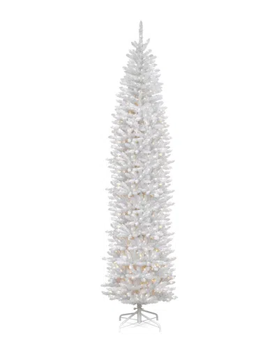 National Tree Company 9ft Kingswood White Fir Pencil Tree With Clear Lights