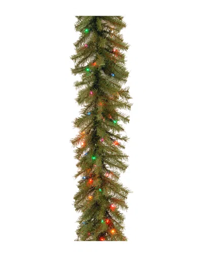 National Tree Company 9ft Norwood Fir Garland With 50 Battery Operated Multi 4-color Led Lights