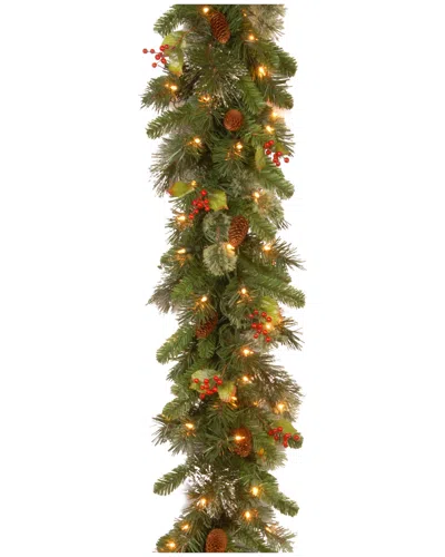 National Tree Company 9ft Wintry Pine Garland With Cones Red Berries