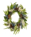 National Tree Company Blueberry Fields Wreath, 24 Inches In Green