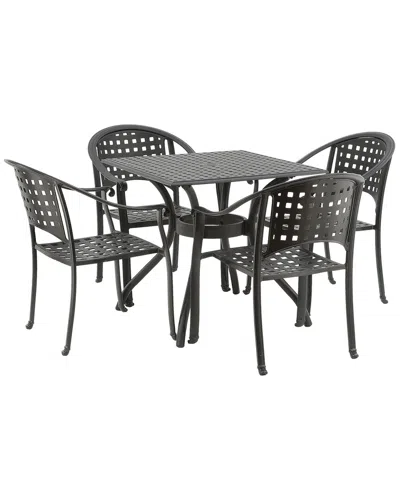 National Tree Company Bourton Collection 5pc All-weather Dining Set In Charcoal
