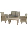 National Tree Company Cardiff Collection 4pc All-weather Conversation Set In Gray
