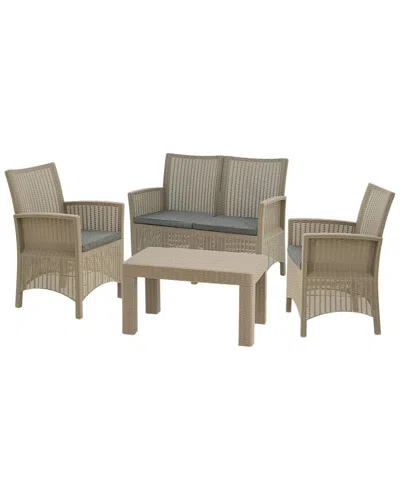 National Tree Company Cardiff Collection 4pc All-weather Conversation Set In Gray