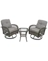 National Tree Company Chelsea Collection 3pc All-weather Chat Set In Grey
