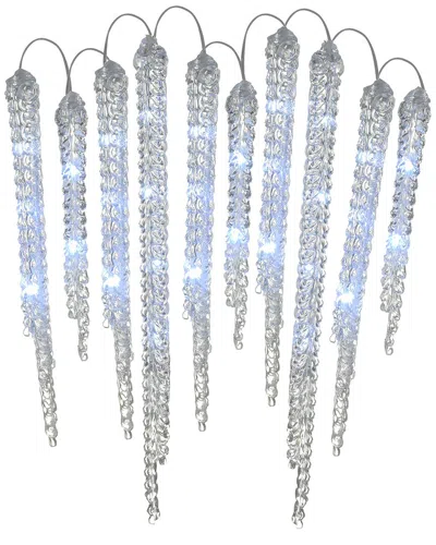 National Tree Company Crystal Icicles With Led Lights In Silver
