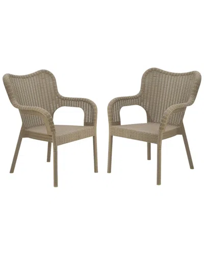 National Tree Company Dorset Collection All-weather Stacking Chairs In Gray