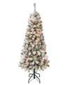 National Tree Company First Traditions Acacia Flocked Tree 4.5 Ft In Green
