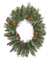 National Tree Company First Traditions Collection, 30" Pre-lit Artificial North Conway Wreath With Glittery Cones And Euca In Green