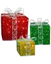National Tree Company Gift Box Set- 9in, 12in & 15in W/ 100 Warm White Led Lights & Twinkling Lights