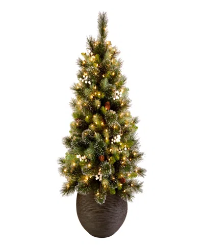 National Tree Company Glittery Crestwood Tree, 4 Feet. In Green