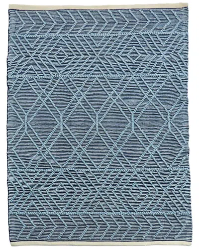National Tree Company 5x7 Hand Woven Outdoor Rug In Blue