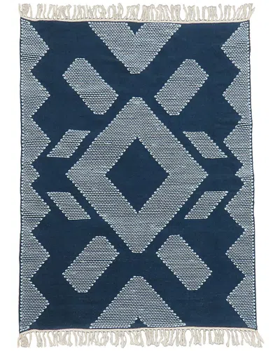 National Tree Company Hand Woven Outdoor Rug In Blue