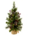 National Tree Company Iced Berry Pine Tree, 2 Feet. In Green
