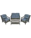 National Tree Company Litherland Collection 4pc All-weather Chat Set In Grey