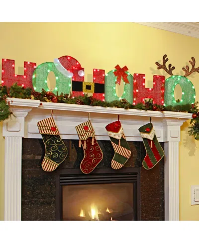 National Tree Company Pre-lit Ho Ho Ho Decoration In Red