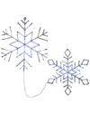 National Tree Company Set Of 2 Ice Crystal Snowflake 20in & 24in In White