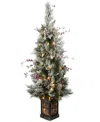 National Tree Company Snowy Bedford Pine Entrance Tree 4 Ft. In Green