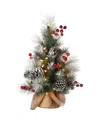 National Tree Company Snowy Glacier Pine Tree With Battery Operated Led Lights In Green