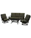 National Tree Company Windsor Collection 4pc All-weather Conversation Set In Black