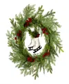 National Tree Company Winter Skates Wreath, 22 Inches In Green