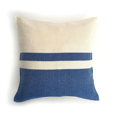 Nativa Woven Block Pillow In Blue