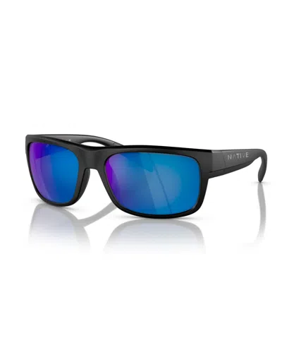 Native Eyewear Men's Ashdown Polarized Sunglasses, Mirror Polar Xd9003 In Matte Black