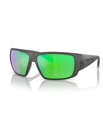 Native Eyewear Native Men's Griz Polarized Sunglasses, Mirror Polar Xd9014 In Matte Smoke Crystal