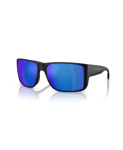 Native Eyewear Native Men's Badlands Xl Polarized Sunglasses, Xd9049 In Black
