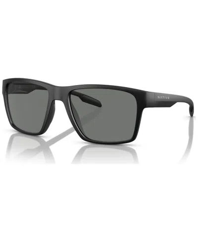 Native Eyewear Native Men's Breck Polarized Sunglasses, Polar Xd9041 In Matte Black Crystal