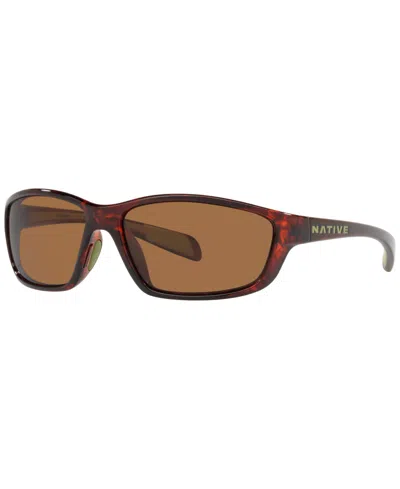 Native Eyewear Native Men's Kodiak Polarized Sunglasses, Polar Xd9016 In Maple Tortoise