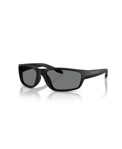 Native Eyewear Native Men's Polarized Rectangle Sunglasses, Craggy Xd9051 In Black